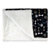 Pawpourri Printed Navy Bone, Paw and Woof Blanket for Dogs and Cats Both-Bedding, Mats & Travel Supplies Pawpourri Dropship