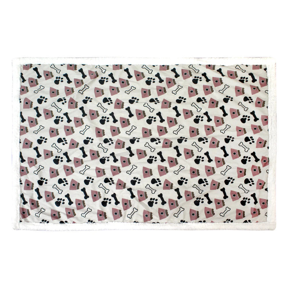Pawpourri Printed Bone Blanket for Dogs and Cats Both-Bedding, Mats & Travel Supplies Pawpourri Dropship One Size