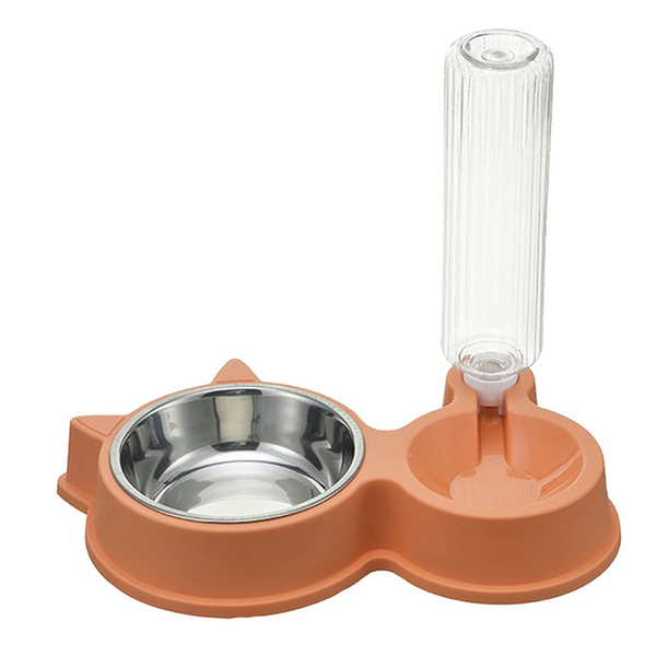 Pet Vogue Slow Feeder No Spill Drinking Water Bowl for Dogs and Cats (Orange)