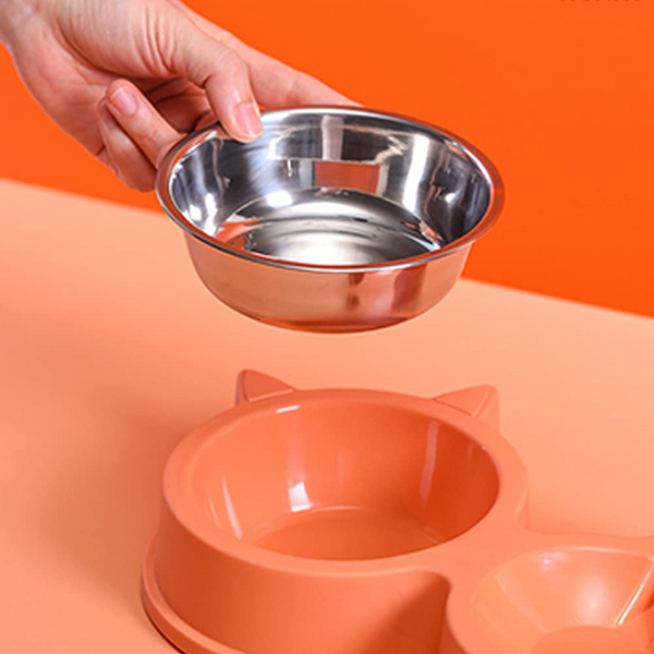 Pet Vogue Slow Feeder No Spill Drinking Water Bowl for Dogs and Cats (Orange)