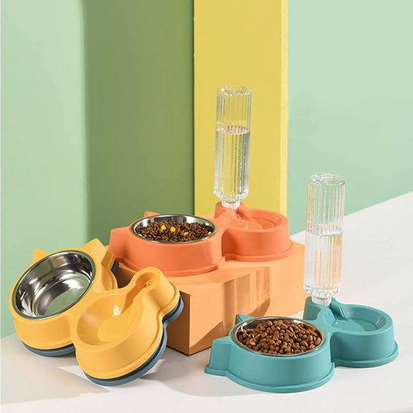 Pet Vogue Slow Feeder No Spill Drinking Water Bowl for Dogs and Cats (Yellow)