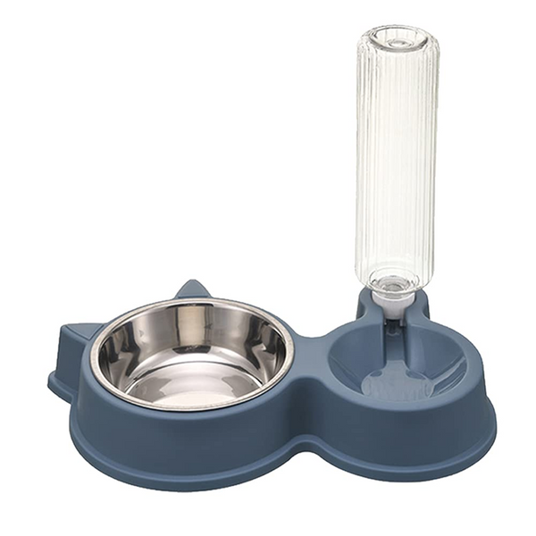 Pet Vogue Slow Feeder No Spill Drinking Water Bowl for Dogs and Cats (Dark Blue)
