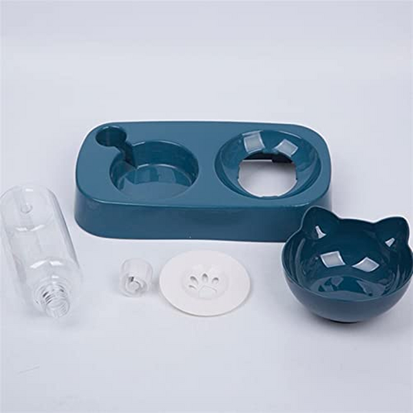 Pet Vogue Plastic Cute Food and Water Bowl for Cats (Blue)
