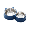 Pet Vogue Double Stainless Steel Bowl for Cats (Blue) Both-Bowls & Feeders Pet Vogue 30x14x5cm