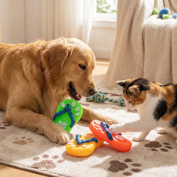 Skatrs Squeaky Slipper Toy for Cats & Dogs (Colour May Vary)