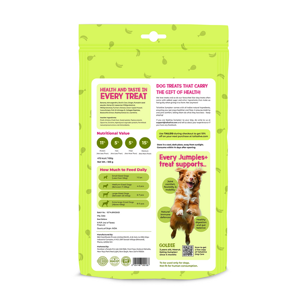 Tails Alive Jumpies+ Banana Chicken Treats Chew Sticks for Dogs