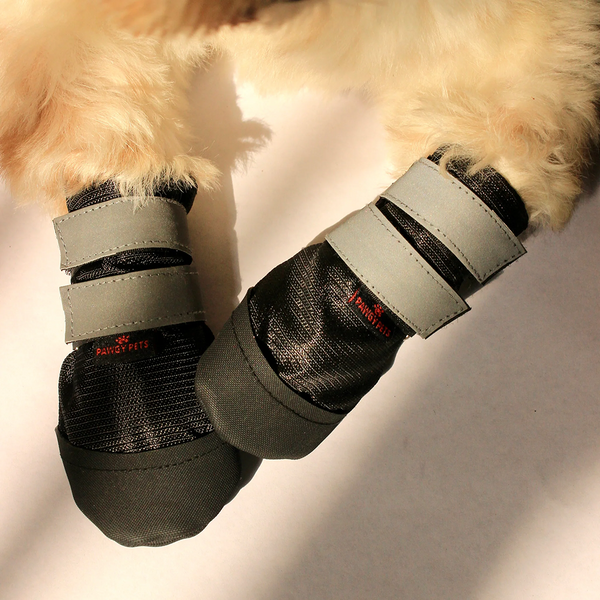 Pawgypets Walkies Everyday Shoe for Dogs (Black, Set of 4)