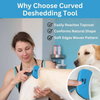 Hank Curved Shape Self Cleaning Deshedder Brush shedding for Dogs (Blue) Dog-Grooming Supplies Hank
