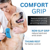 Hank Curved Shape Self Cleaning Deshedder Brush shedding for Dogs (Blue) Dog-Grooming Supplies Hank