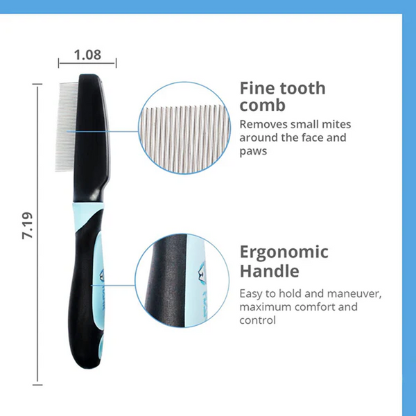 Hank Flea Comb for Pets (Blue)