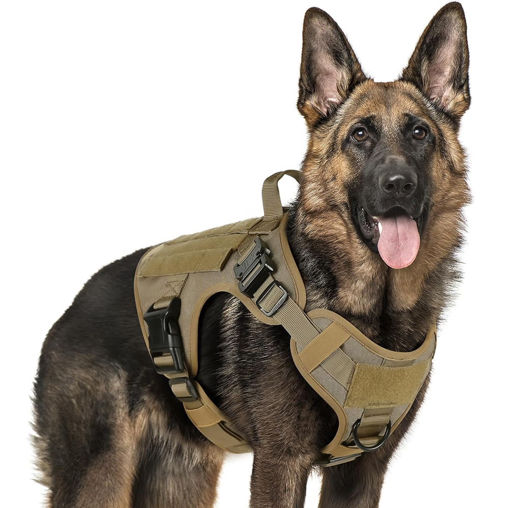 Pet Vogue Adjustable Military Vest Heavy Duty Harness with Handle for Dogs (Tan) Dogs-Collar, Leashes, harnesses Pet Vogue M