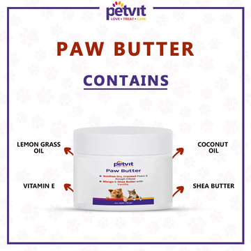 Petvit Mango Shea Butter & Lemon Grass Oil Paw Butter for Dogs and Cats