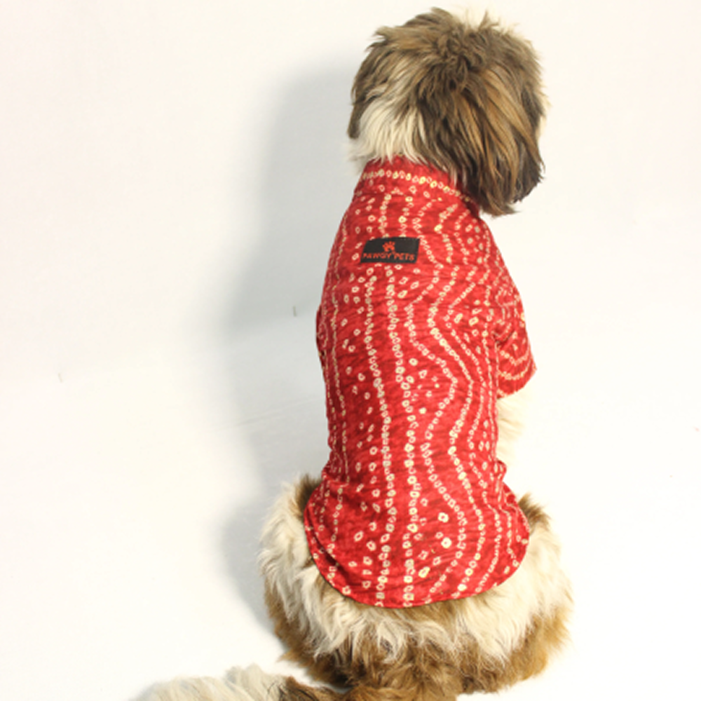 Pawgypets Bandani Kurta for Dogs (Red) Dogs-Clothing & Accessories Pawgypets Dropship XXS