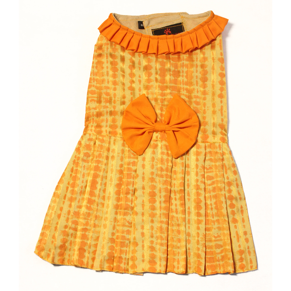 Pawgypets Tie and Dye Dress for Dogs (Orange and Yellow) Dogs-Clothing & Accessories Pawgypets Dropship XXS