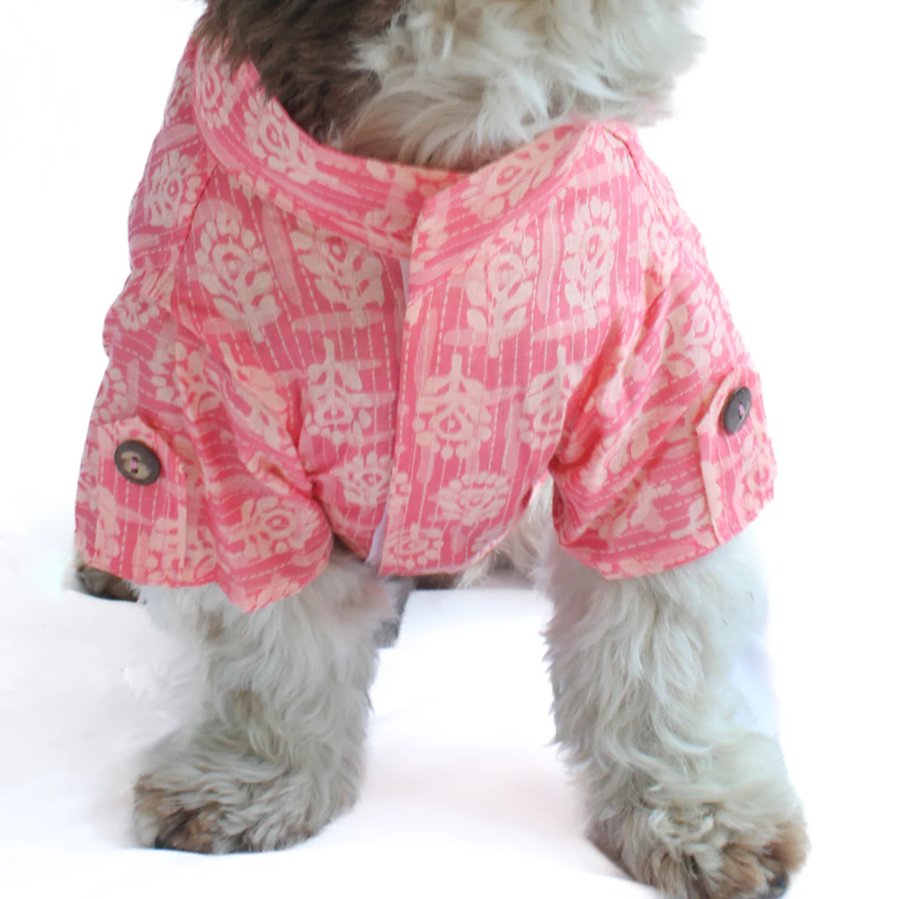 Pawgypets Block Print Kurta for Dogs (Peach) Dogs-Clothing & Accessories Pawgypets Dropship