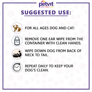 Petvit Sanitizing & Grooming Wipes for Dogs and Cats (Pack of 2)