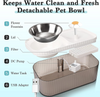 Pet Vogue Exclusive Water Fountain and Food Bowl with Ultra-Quiet Water Dispenser for Cats and Small Dogs (White) Both-Bowls & Feeders Pet Vogue