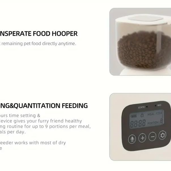 Pet Vogue Automatic Feeder Stainless Steel Dish for Cats and Small Dogs