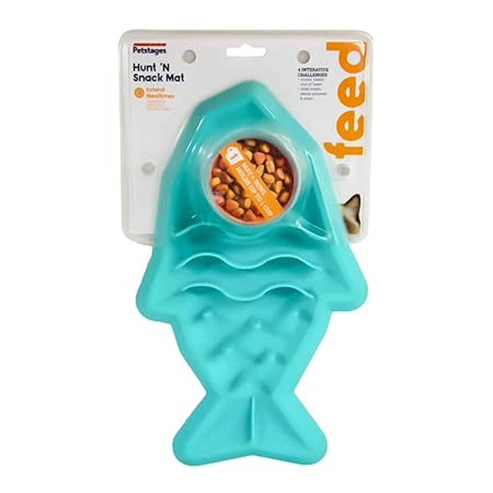 Petstages Hunt N Snack Mat Slow Feeder for Dogs and Cat (Blue) Both-Bowls & Feeders Petstages