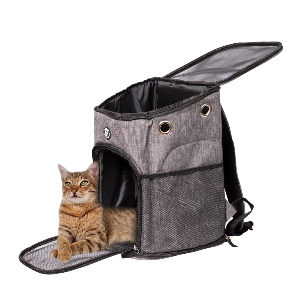 Fofos Backpack Carrier for Dogs and Cats (Grey)