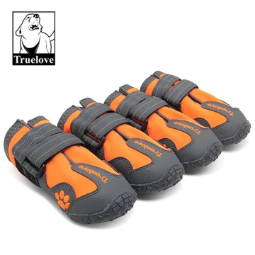 Truelove Waterproof Pet Boots for Dogs (Orange, Set of 4)