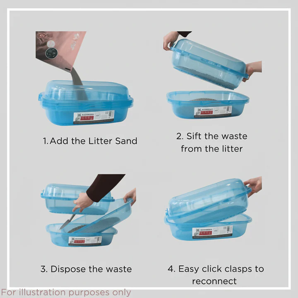 M Pets Alexandria 2 Layer Cat Litter Tray for Cats (Taupe Grey) Litter Supplies M Pets