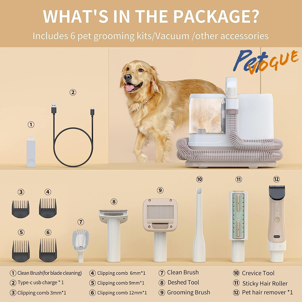 Petvogue 6 in 1 Grooming Kit for Dog & Cats Both-Grooming Supplies Pet Vogue