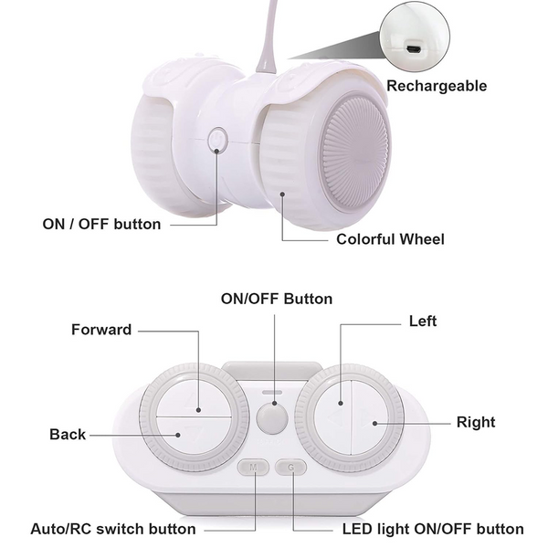 PetVogue Electric Remote Controlled LED Interactive Toy with Speed Adjustment for Cats and Kittens