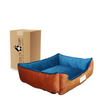 House of Furry Turkish Velvet Bolster Pet Bed Ginni Dogs and Cats (Multicolor) Both-Bedding, Mats & Travel Supplies House of Furry Dropship