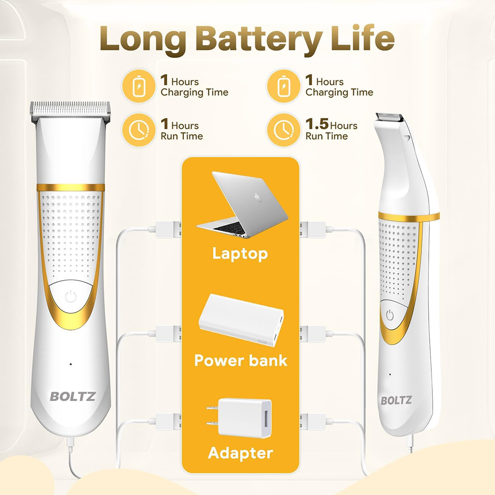 Boltz 4 in 1 IPX7 Waterproof Electric Cordless Trimmer with Nail Grinder for Dogs and Cats Both-Grooming Supplies Boltz