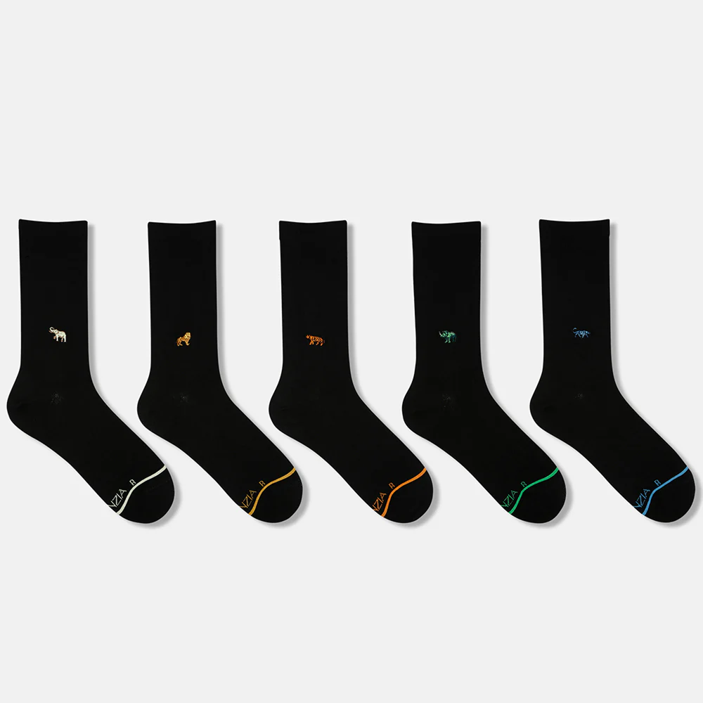 SocksXpress WWF India Themed Formal Crew Socks for Men (Pack of 5) Pet Parent-Clothing & Accessories SocksXpress UK7-11