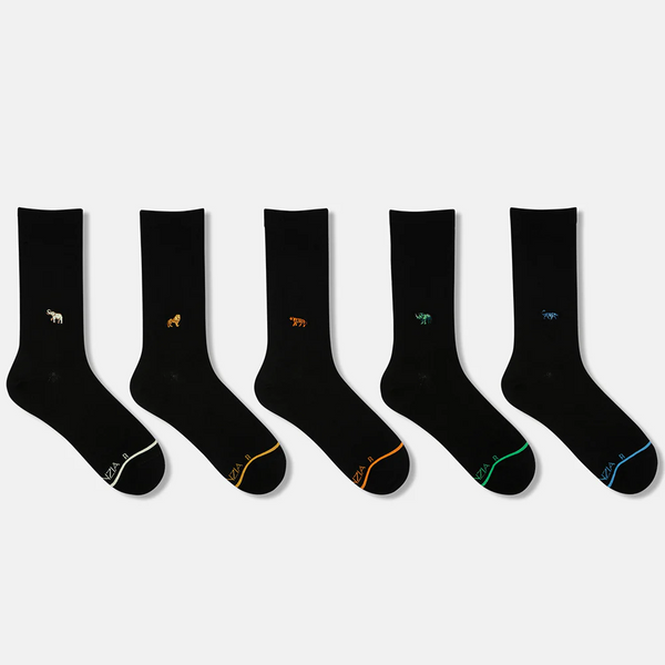 SocksXpress WWF India Themed Formal Crew Socks for Men (Pack of 5)
