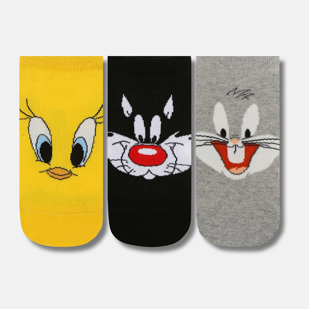 SocksXpress Looney Tunes Cartoon Lowcut Socks for Women (Pack of 3) Pet Parent-Clothing & Accessories SocksXpress UK4-7