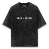 Hoomans Dogs > People Acid Wash T Shirt for Men and Women (Black) Pet Parent-Clothing & Accessories Hoomans Dropship XS