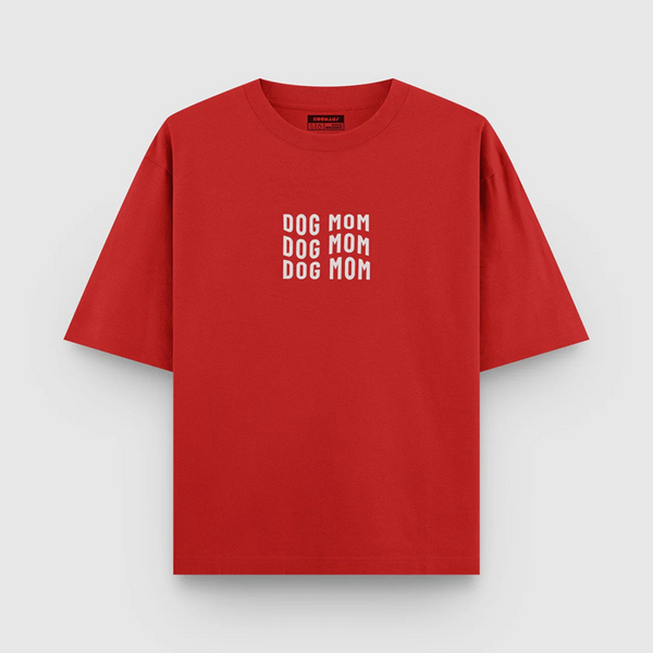 Hoomans Dog Mom Everyday T Shirt for Women (Red)
