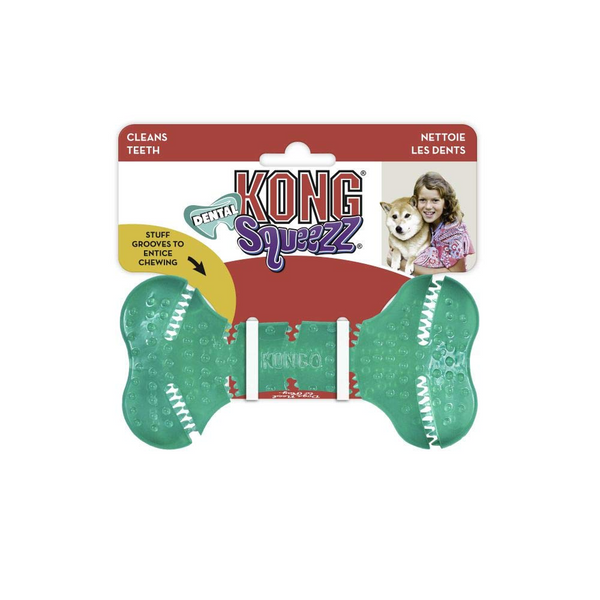 Kong Squeezz Dental Bone Toy for Dogs (Green)