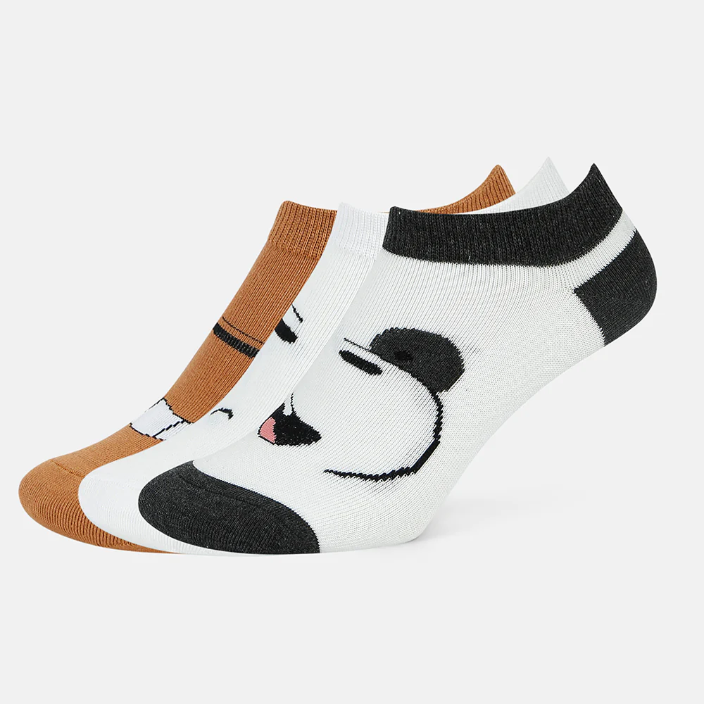 SocksXpress We Bare Bears Themed Ankle Socks for Women (Pack of 3) Pet Parent-Clothing & Accessories SocksXpress