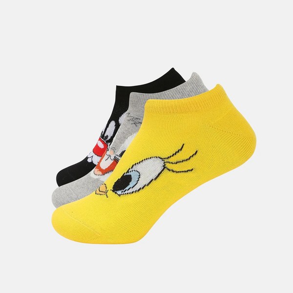 SocksXpress Looney Tunes Cartoon Lowcut Socks for Women (Pack of 3)
