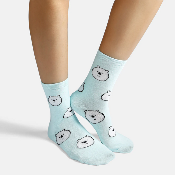 SocksXpress We Bare Bears Themed Crew Socks for Women (Pack of 3)