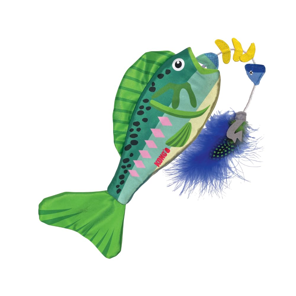 Kong Wrangler Angler Fish Toy for Cats (Green) Cats-Toys Kong 53cm