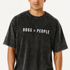 Hoomans Dogs > People Acid Wash T Shirt for Men and Women (Black) Pet Parent-Clothing & Accessories Hoomans Dropship