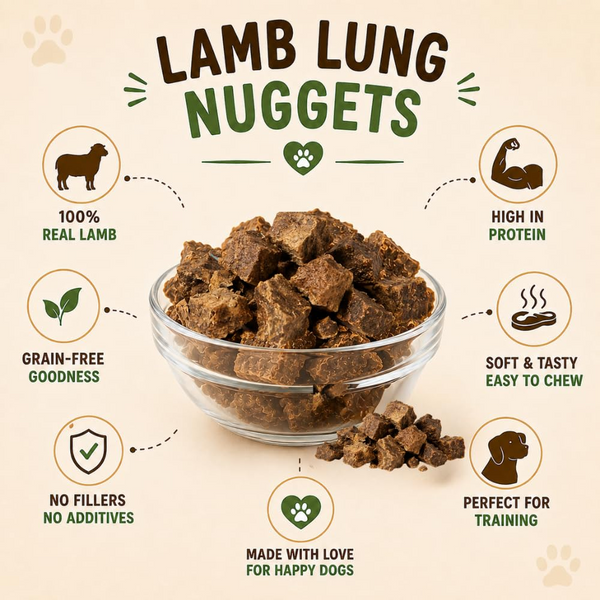 Pawpourri 100% Natural Lamb Lung Nuggets Dog Treat