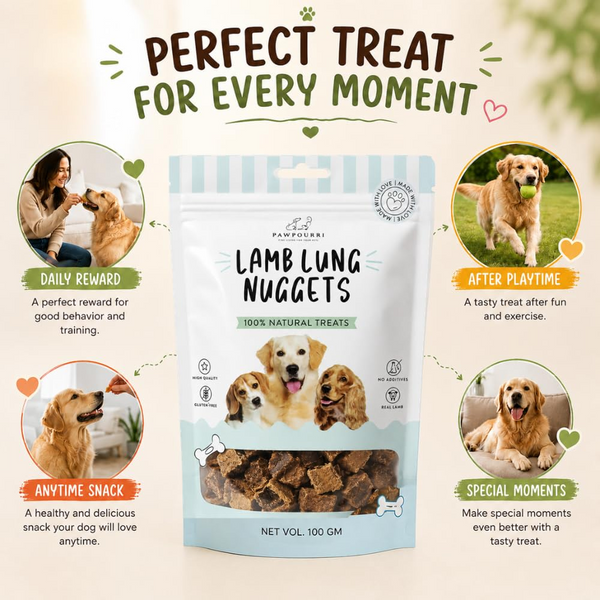 Pawpourri 100% Natural Lamb Lung Nuggets Dog Treat