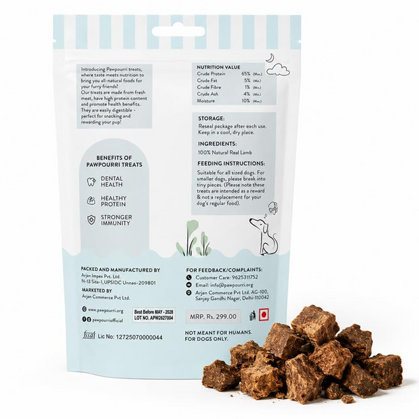 Pawpourri 100% Natural Lamb Lung Nuggets Dog Treat