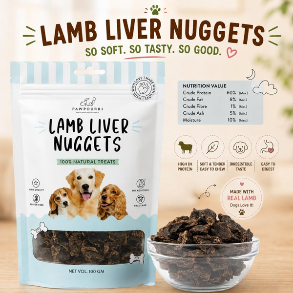 Pawpourri 100% Natural Lamb Liver Nuggets Dog Treat