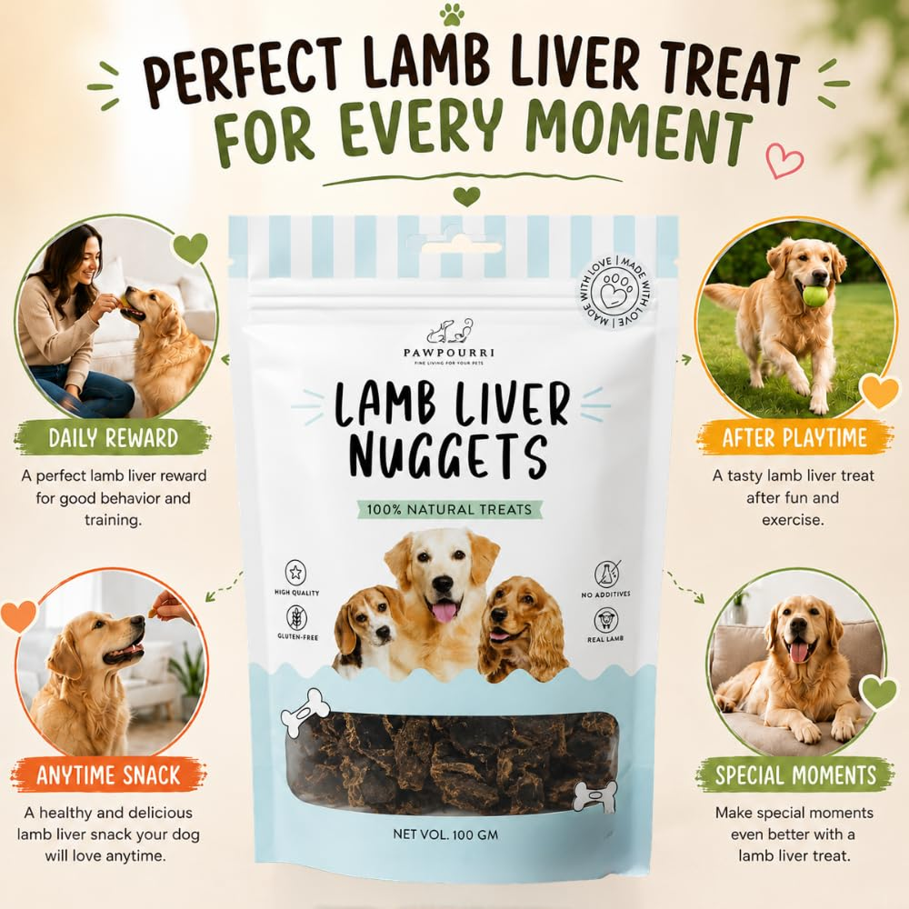 Pawpourri 100% Natural Lamb Liver Nuggets Dog Treat Dog Treats + Others Pawpourri Dropship