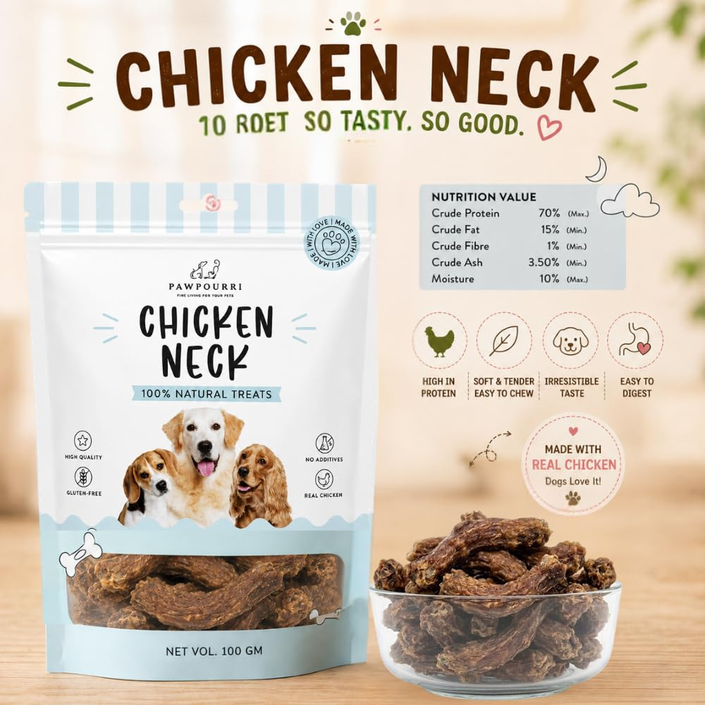Pawpourri 100% Natural Chicken Neck Jerky Dog Treat Dog Treats + Others Pawpourri Dropship
