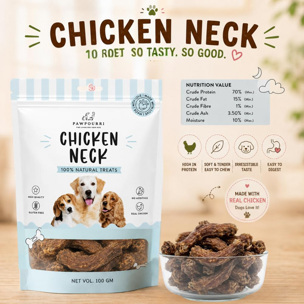 Pawpourri 100% Natural Chicken Neck Jerky Dog Treat