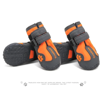 Truelove Waterproof Pet Boots for Dogs (Orange, Set of 4)