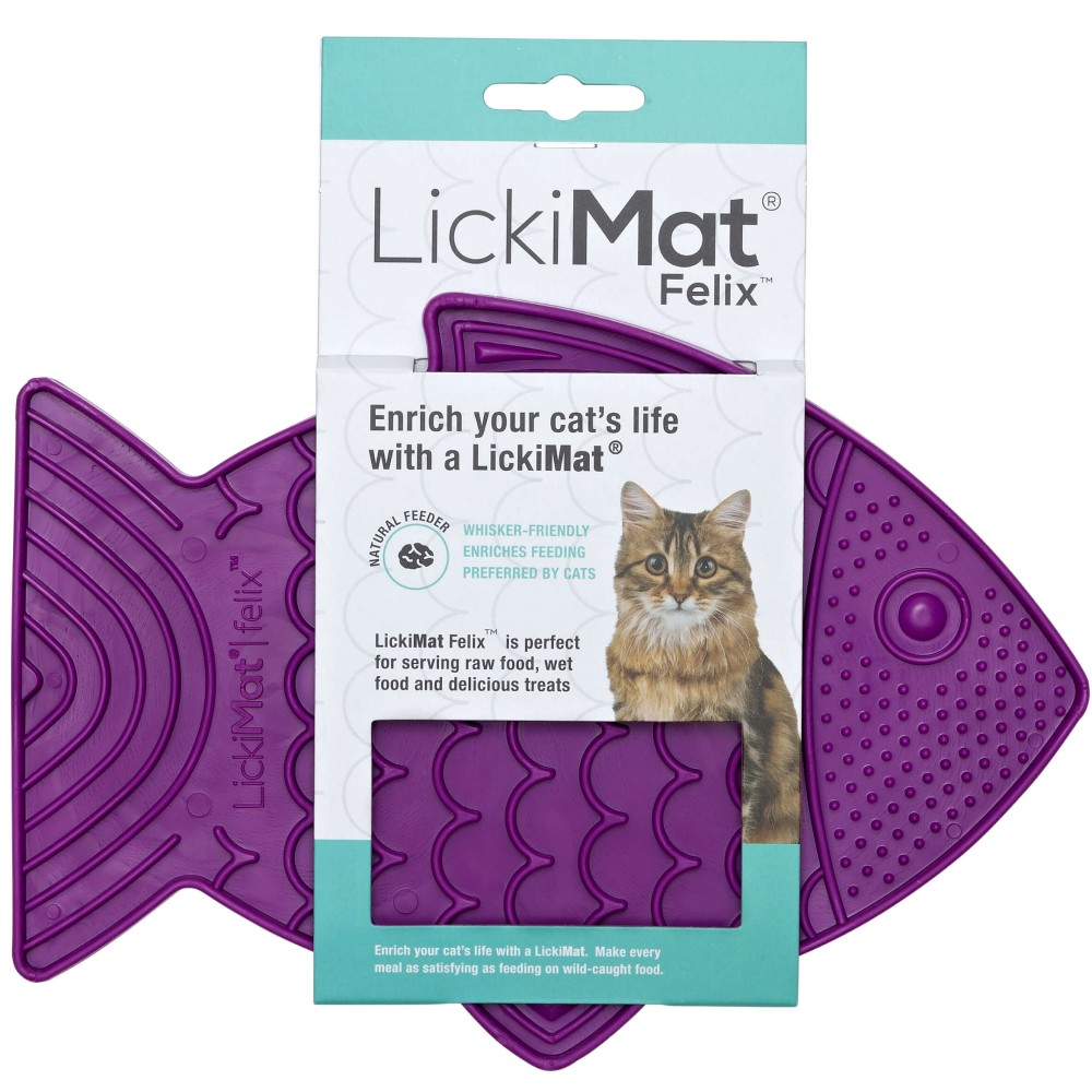 LickiMat Felix Slow Feeder for Cats (Purple)